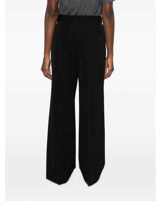 The Row Black Pleated Wide-Leg Trousers