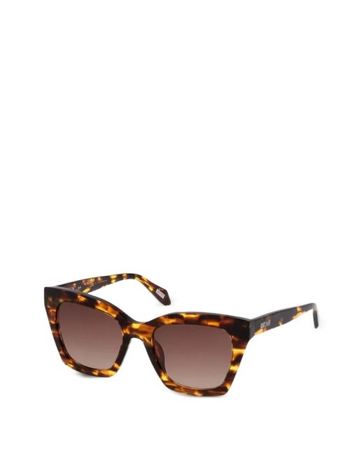 Just Cavalli Brown Tortoiseshell-Effect Square-Frame Sunglasses