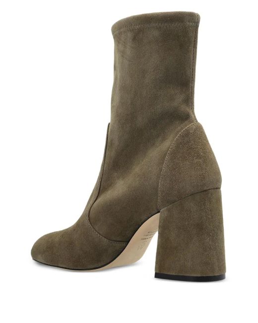 Stuart Weitzman Brown 85Mm Flareblock Boots