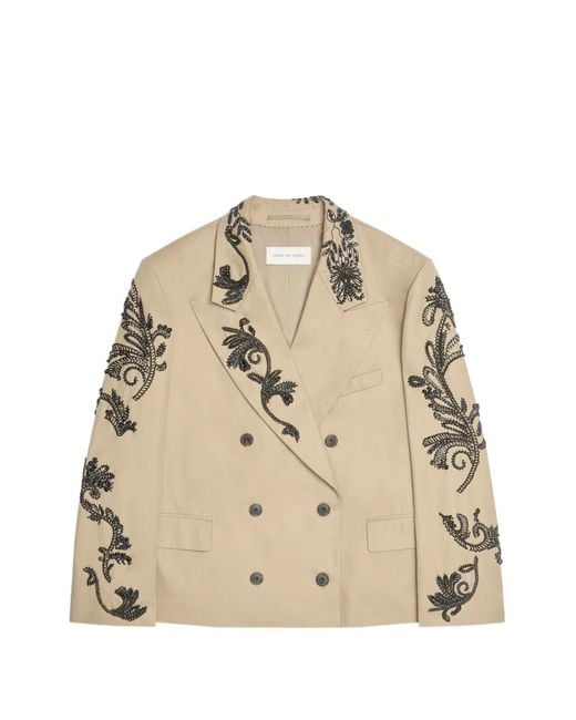 Dries Van Noten Natural Embroidered Blazer