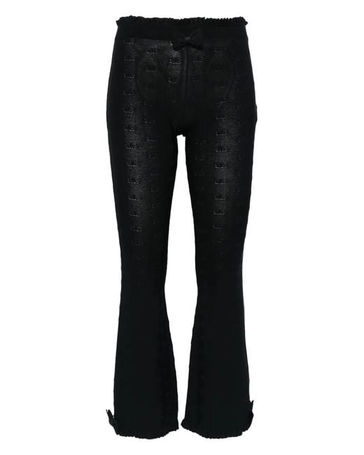 Balenciaga Black Bow Ruffled Trousers