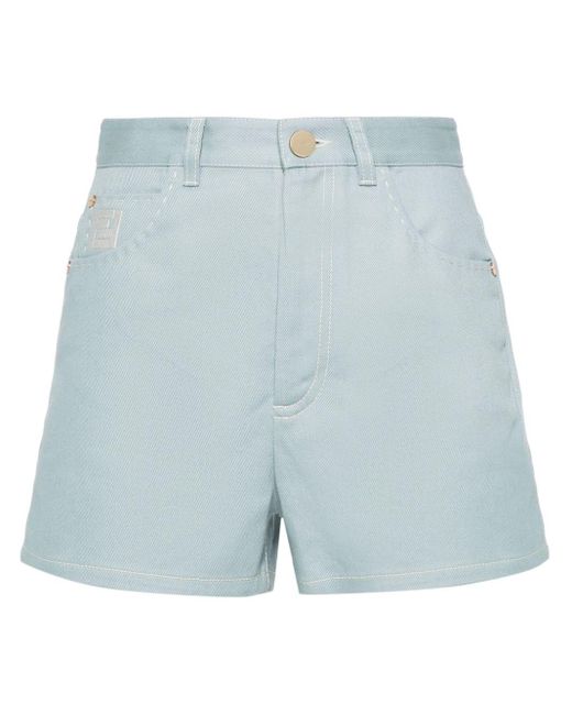 Fendi Katoenen Shorts Met Bloemenprint in het Blue