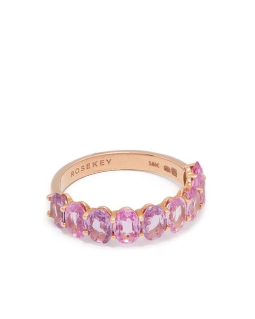ROSEKEY Pink 18Kt Rotgoldring Mit Saphiren