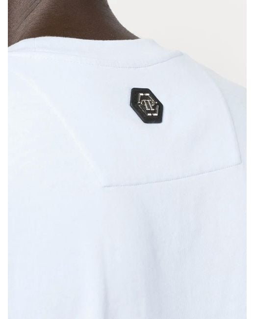 Philipp Plein White Skull-Print Short-Sleeve T-Shirt for men
