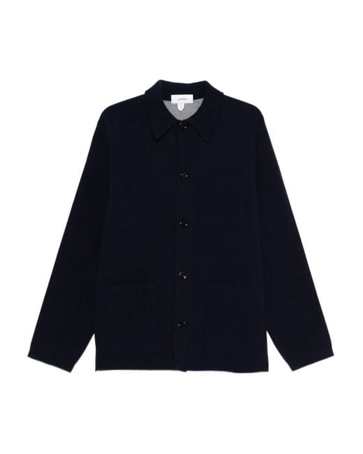 Lardini Blue Patch-Pocket Button Cardigan for men