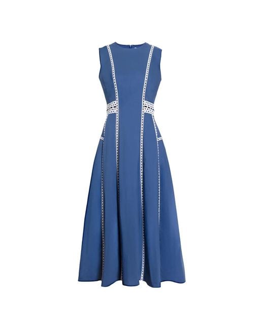Tanya Taylor Blue Solane Cutout Panelled Dress