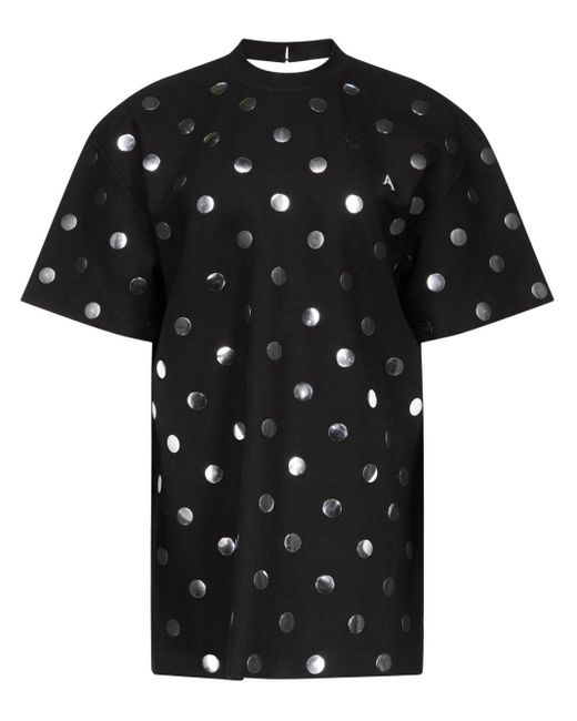 Area Black Polka-dot T-shirt Dreses