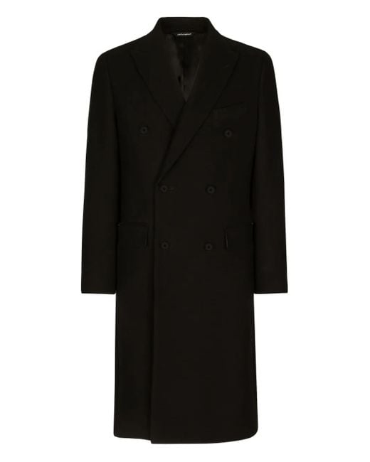 Dolce & Gabbana Black Double-Breasted Coat for men