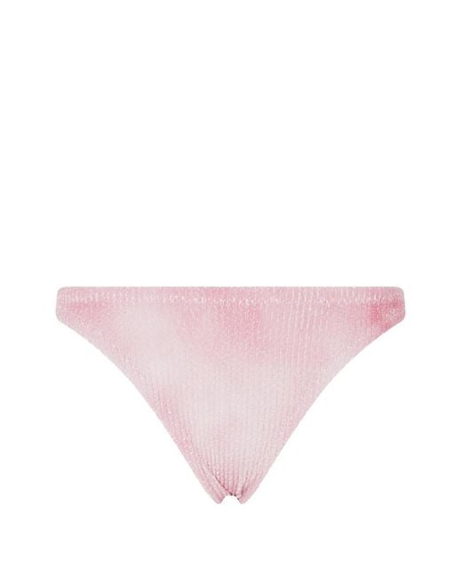 Mc2 Saint Barth Pink Elise Crinkle-Effect Bikini Bottoms