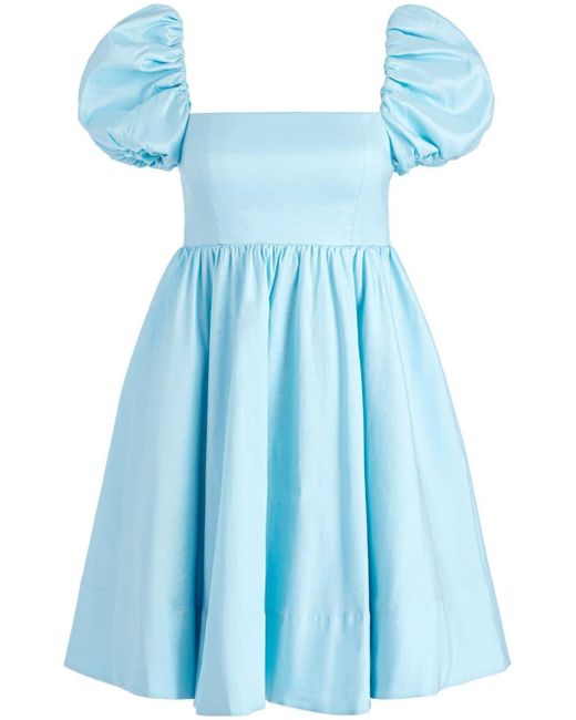Alice + Olivia Mini-jurk Met Pofmouwen in het Blue