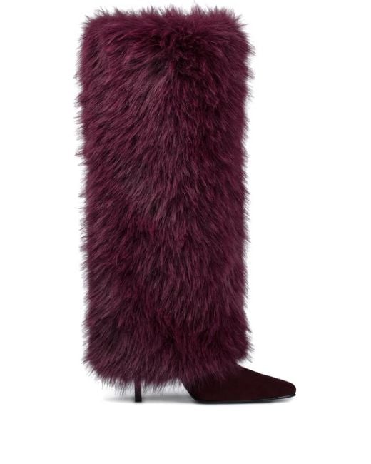 Le Silla Purple 110Mm Andy Suede Cuffed Boots