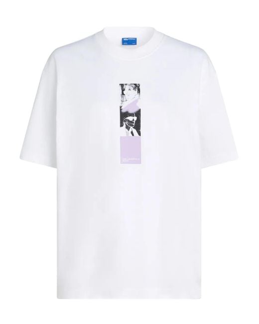 Karl Lagerfeld White Repeated Karl T-Shirt