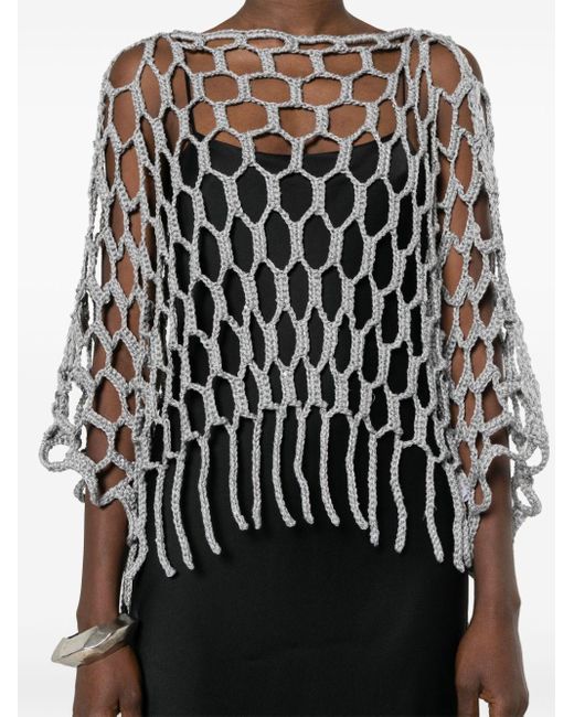 Antonelli White Sequin-embellished Knitted Top