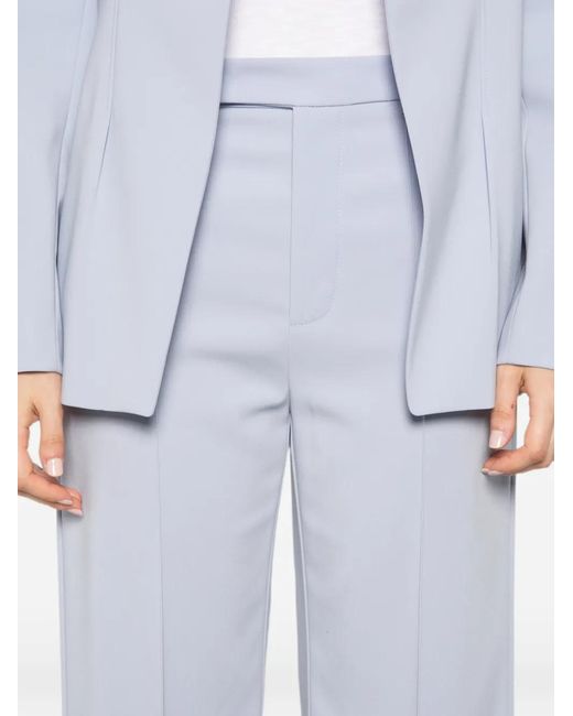 Patrizia Pepe White Pressed-Crease Palazzo Pants