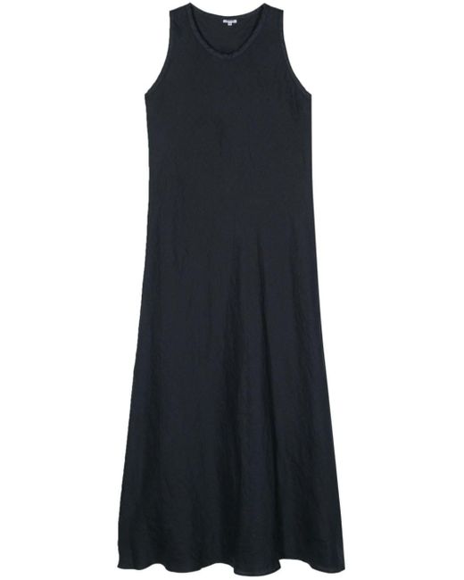 Sleeveless linen slip dress Aspesi de color Black