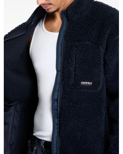 Gramicci Blue Logo-Embroidered Jacket