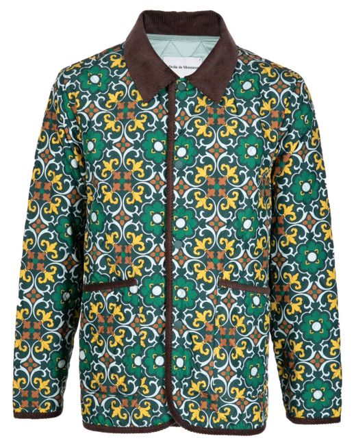 Drole de Monsieur Shirtjack Met Geometrische Print in het Green voor heren