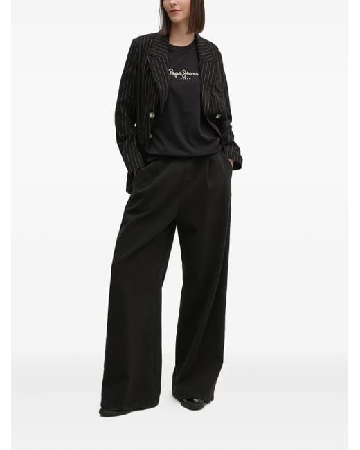 DKNY Black Pinstripe Double-Breasted Jacket