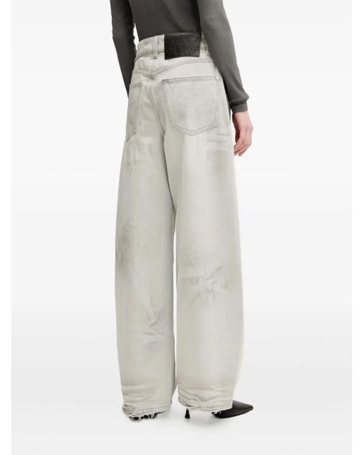 Miss Sixty White Logo-Patch Frayed Denim Jeans
