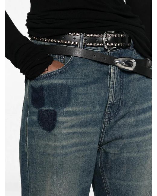DIESEL Blue Faded Wide-Leg Jeans