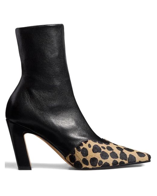 Bottines Nevada 85 Mm À Bout Carré Imprimé Hyène Khaite en coloris Black