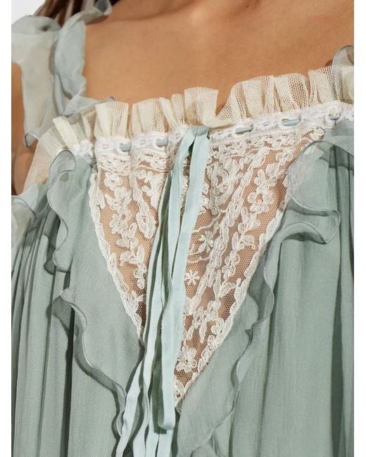 Chloé Green Sleeveless Layered Long Dress