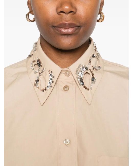 Fabiana Filippi Natural Embellished-Collar Shirt