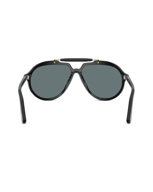 Persol Black Pilot-Frame Sunglasses