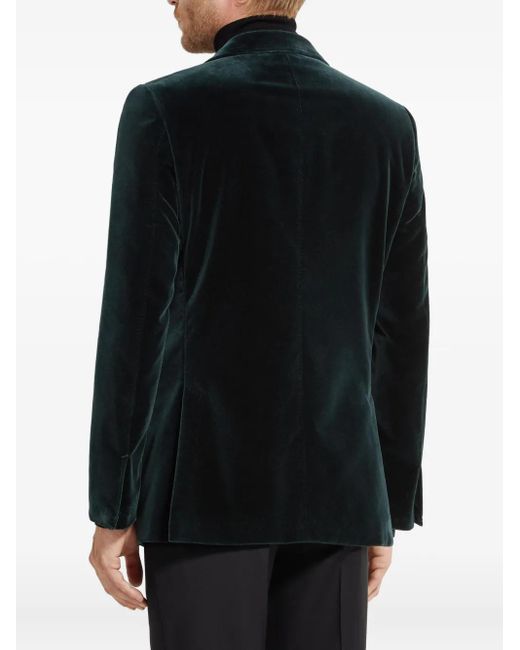 Zegna Black Apos;S Velvet Peak Lapel Single-Button Dinner Jacket for men