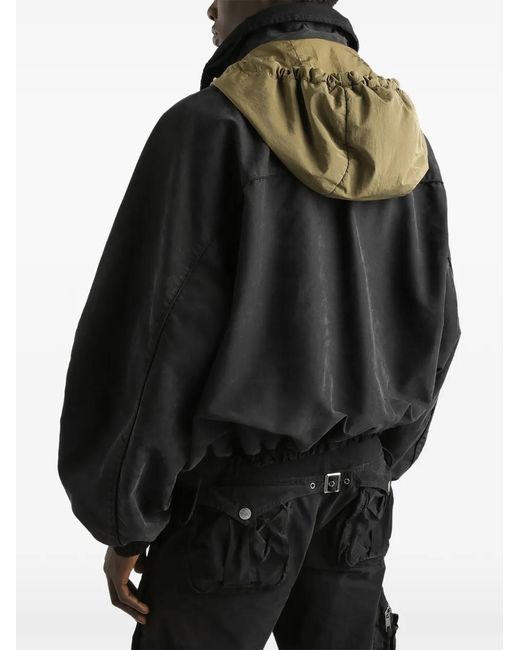 Dolce & Gabbana Black Waxed Natté Bomber Jacket for men