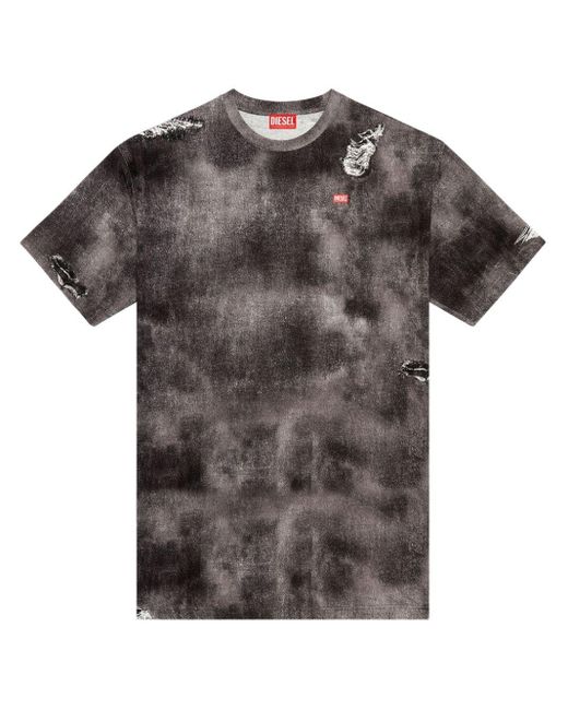 DIESEL T-wash-n2 Katoenen T-shirt in het Gray voor heren