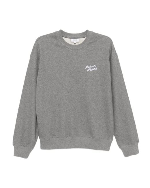 Maison Kitsuné Gray Handwriting Sweatshirt for men