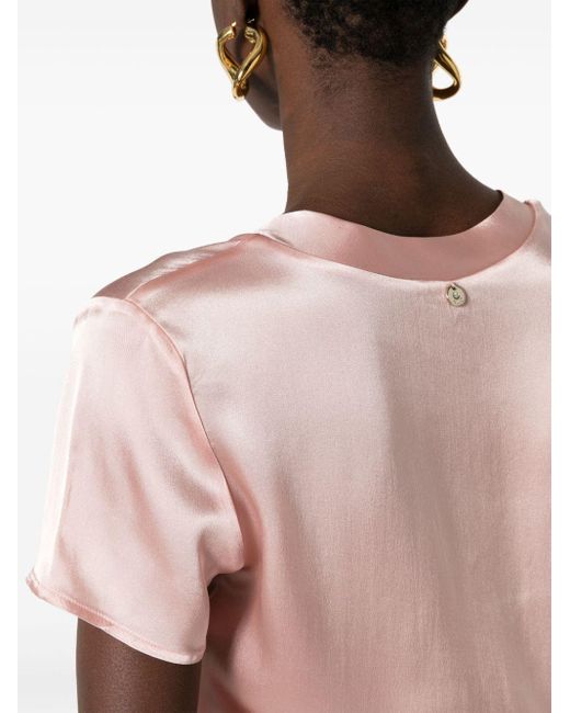 Blusa con cuello en V Liu Jo de color Pink