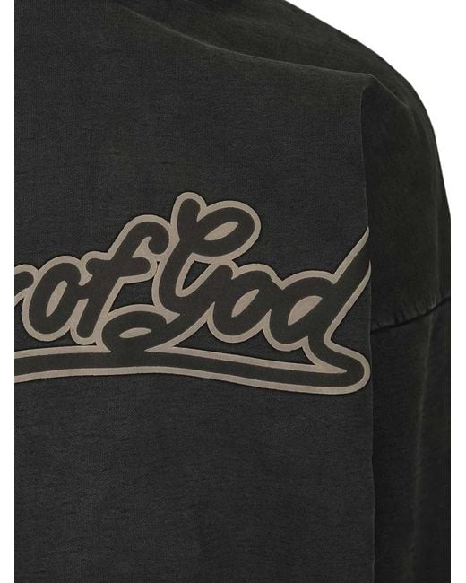 Fear Of God Black Logo-Print Hoodie for men