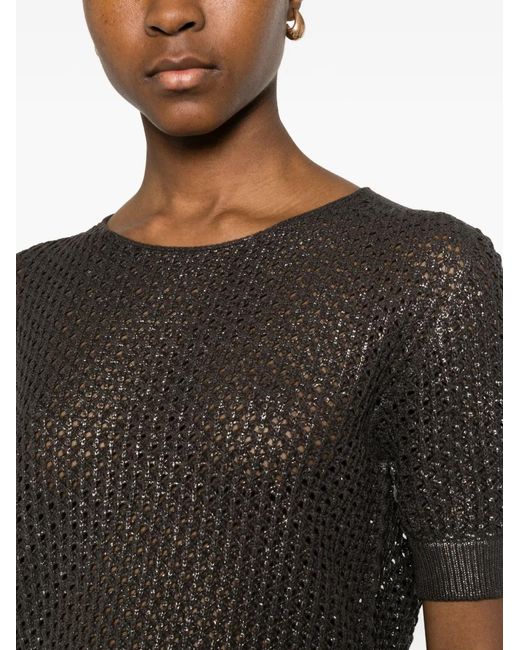 AROVESCIO Gray Short-Sleeve Top