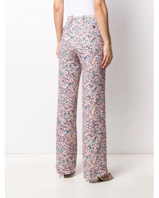 N°21 Multicolor Daisy Print Wide-Leg Trousers