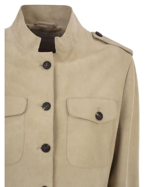 Antonelli Natural Suede Patch-Pocket Jacket