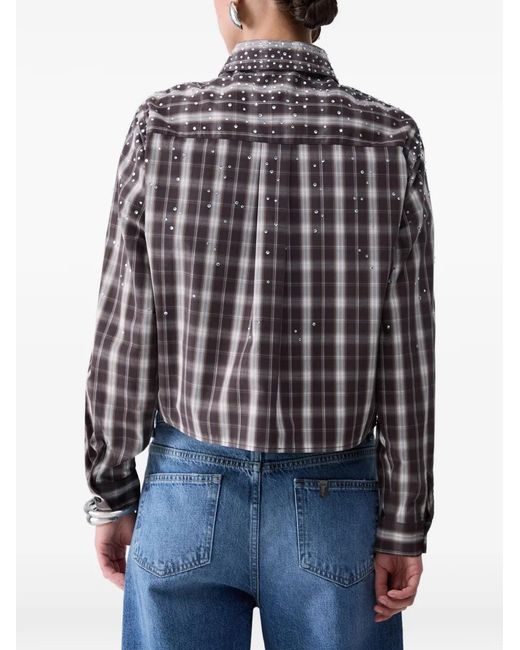 Liu Jo Brown Check Fabric Shirt