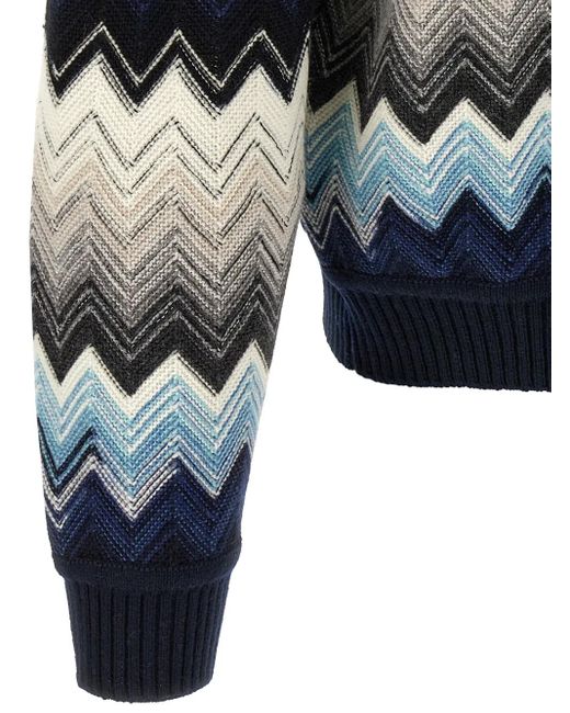 メンズ Missoni ジグザグパターン セーター Blue