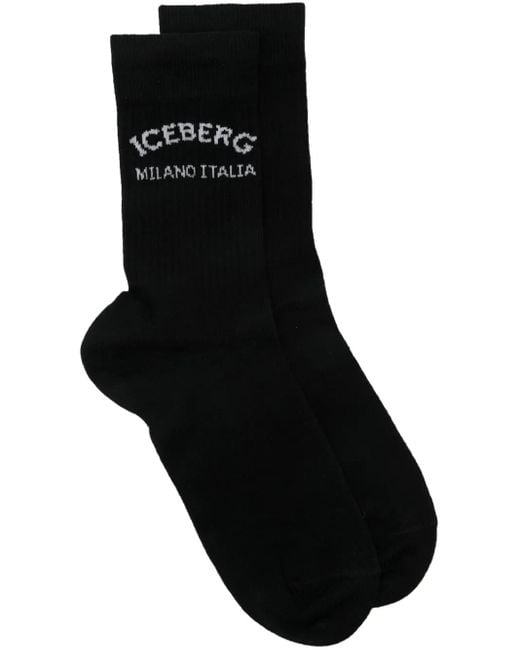Calze Con Logo- Uomo di Iceberg in Black da Uomo
