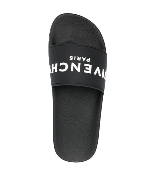 Sandalias con logo en relieve Givenchy de hombre de color Black