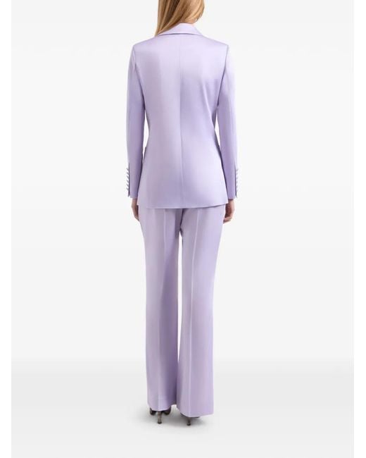 Nina Ricci Purple Flared Crepe-Satin Trousers