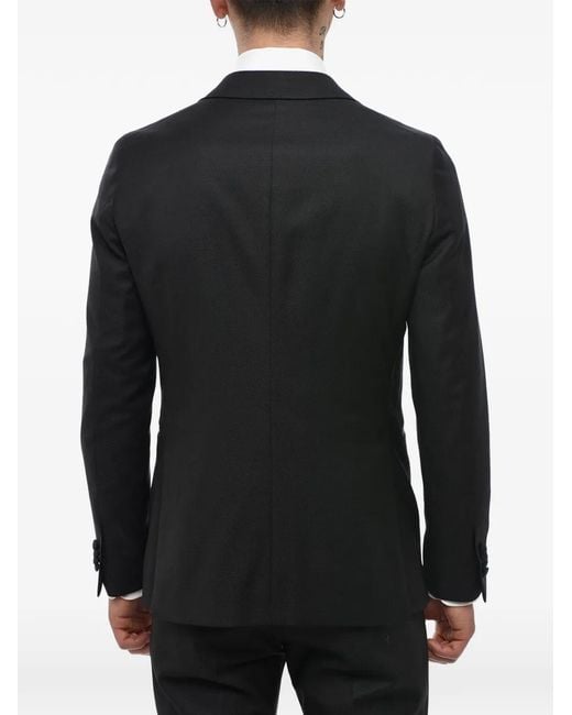 Corneliani Black Three-Piece Jacquard Suit for men