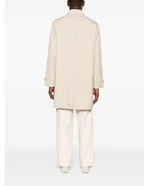 Maison Kitsuné Natural Neutral Single-breasted Cotton Coat for men