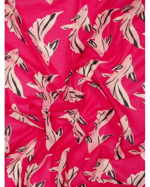 Paul Smith Pink Le Peche Fish Scarf