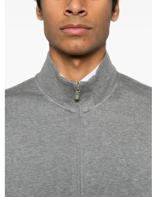 Brunello Cucinelli Gray Mélange-Effect Sweatshirt for men