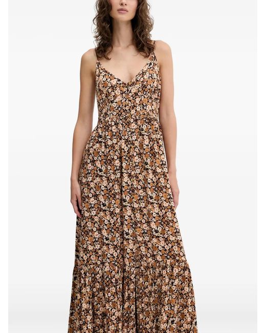 Rip Curl Natural Sea Of Dreams Floral-Print Tiered Maxi Dress