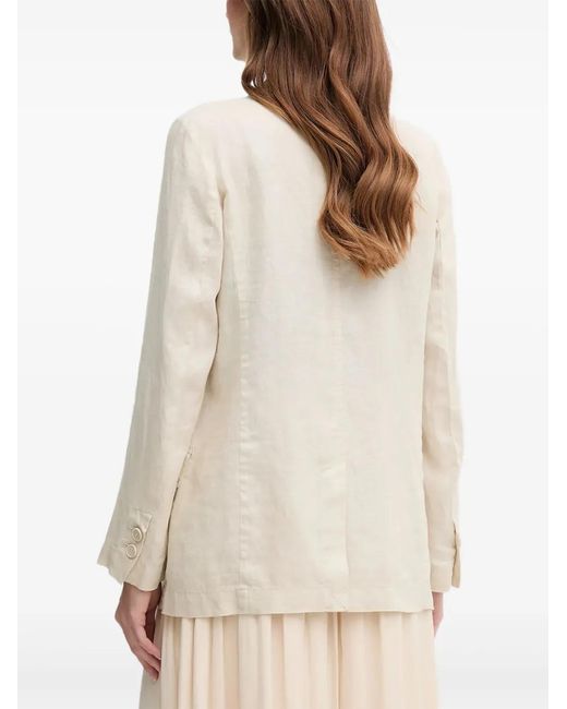 Benetton Natural Notched Lapels Jacket