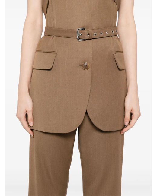 Monse Brown Cris-Cross Sleeveless Jacket