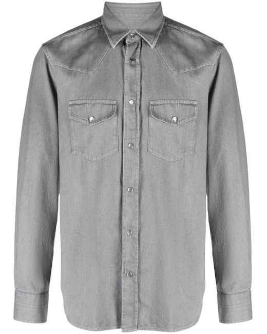 Tom Ford Gray Long-sleeve Denim Shirt for men